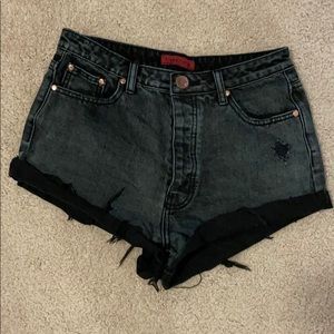 Black Denim Shorts